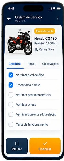 App Meu Mecânico: ordem de serviço com checklist